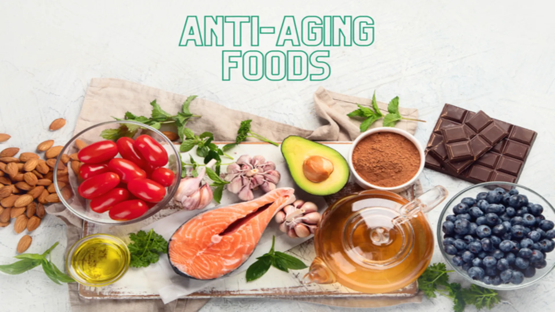 10 anti-ageing foods to help you achieve youthful, glowing skin.